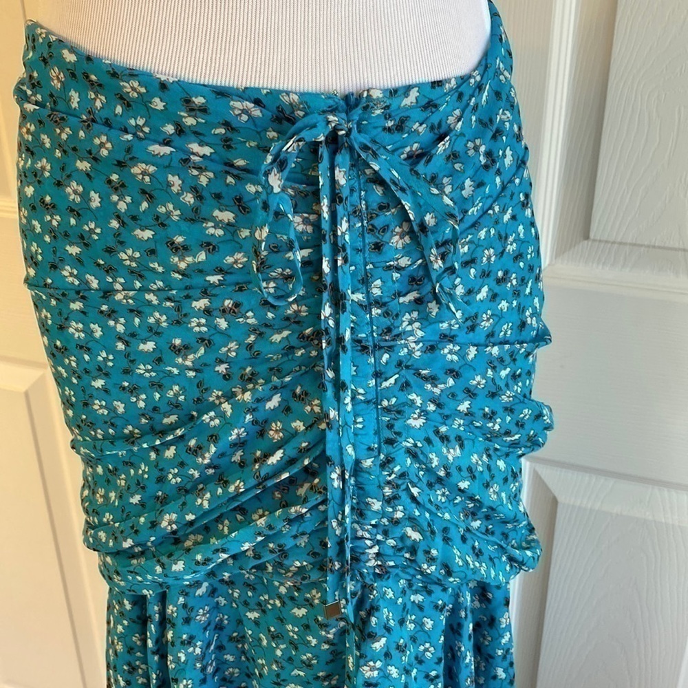 Veronica Beard Silk Sevilla Asymmetrical Skirt In Blue Multi Size 2 - Picture 5 of 12